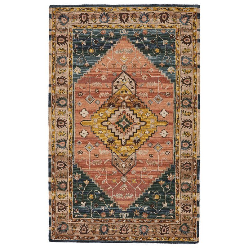 Rockford Oriental Handmade Tufted Wool Pink Area Rug-10'x14' thumbnail 2