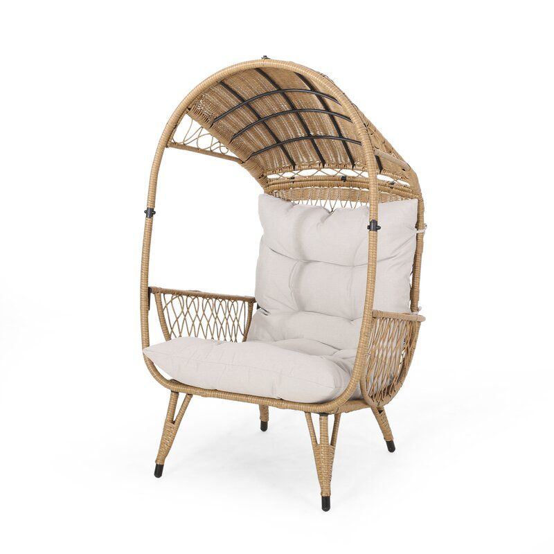 Outdoor Standing Basket Patio Chair with Cushions thumbnail 2