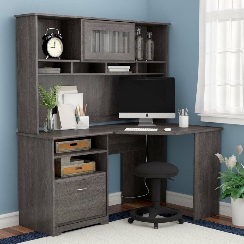 Hillsdale L Shape Desk with Hutch thumbnail 2