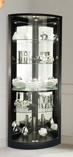 Westerleigh Lighted Corner Curio Cabinet thumbnail 2