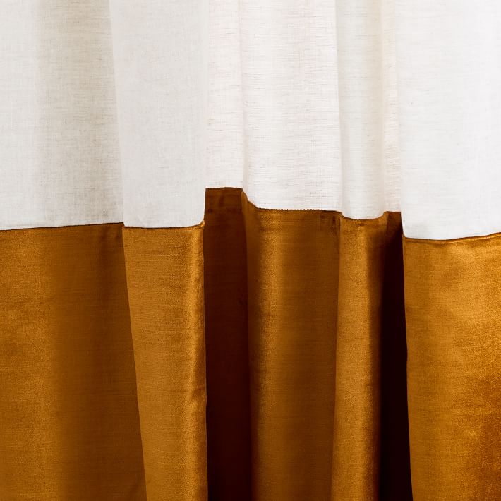 European Flax Linen And Luster Velvet Curtain thumbnail 3