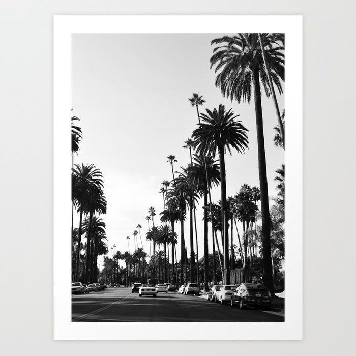 Los Angeles Black and White Art Print Unframed thumbnail 2