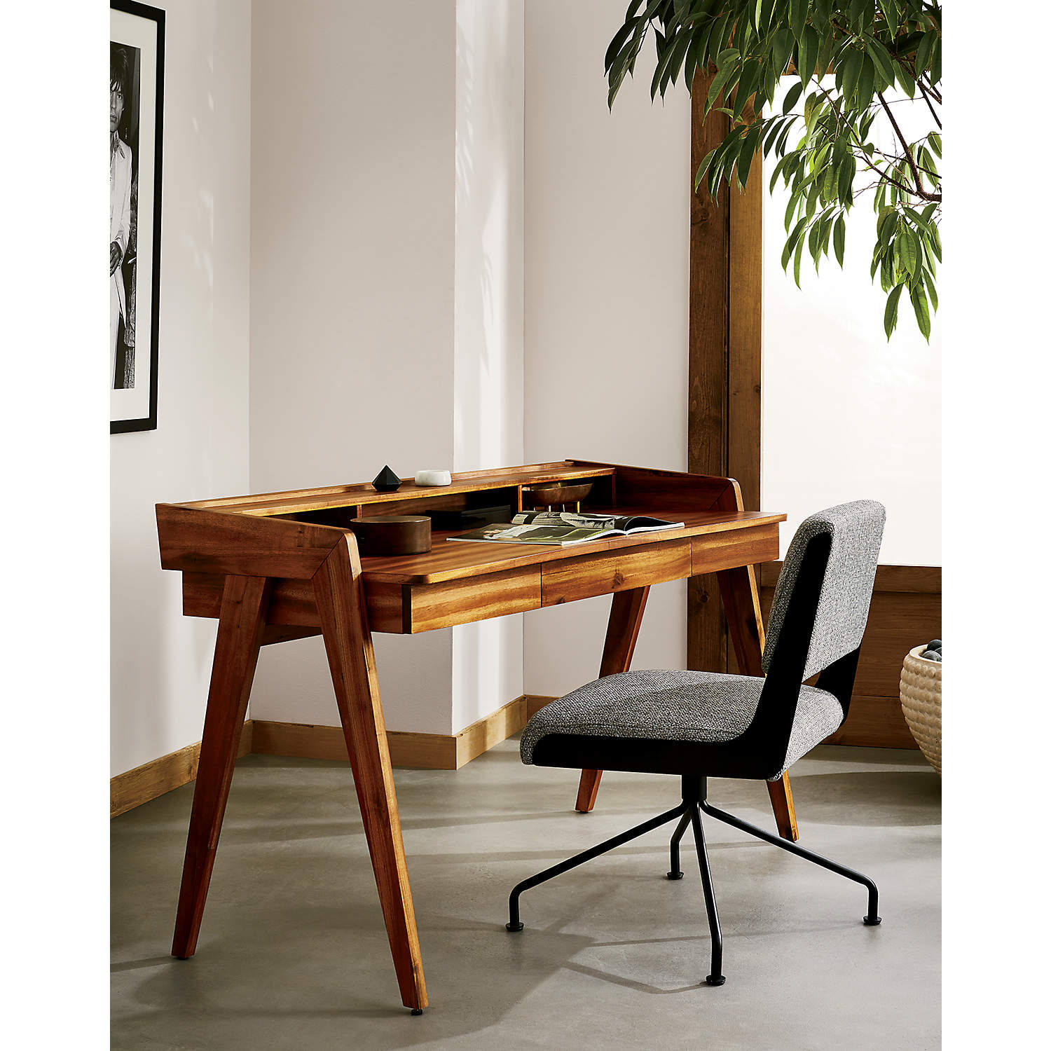 RUE CAMBON GREY TWEED OFFICE CHAIR thumbnail 7