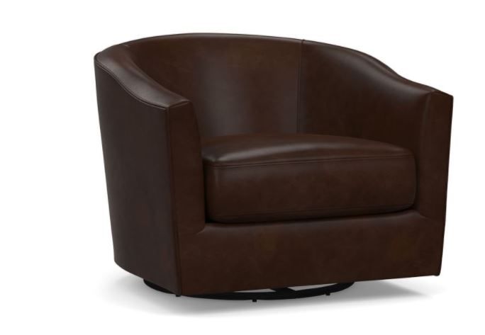 Harlow Leather Swivel Armchair thumbnail 3