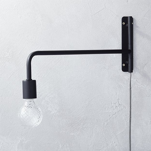 Swing Arm Black Wall Sconc thumbnail 2
