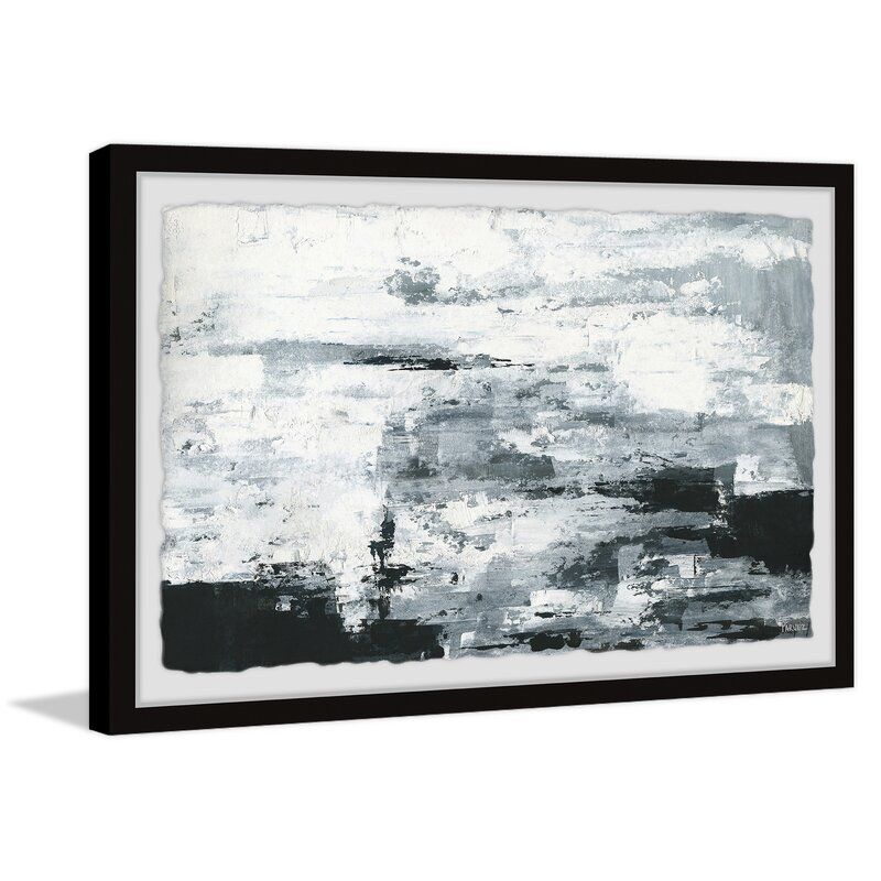 Black and White Smudges III With Frame thumbnail 2