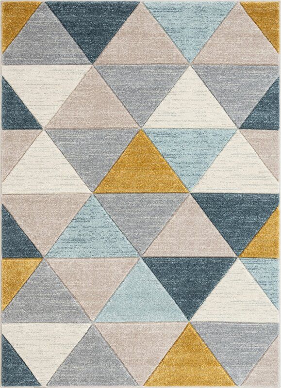 Ruby Geometric Blue Mint Ivory Area Rug-7'10''x9'10'' thumbnail 2