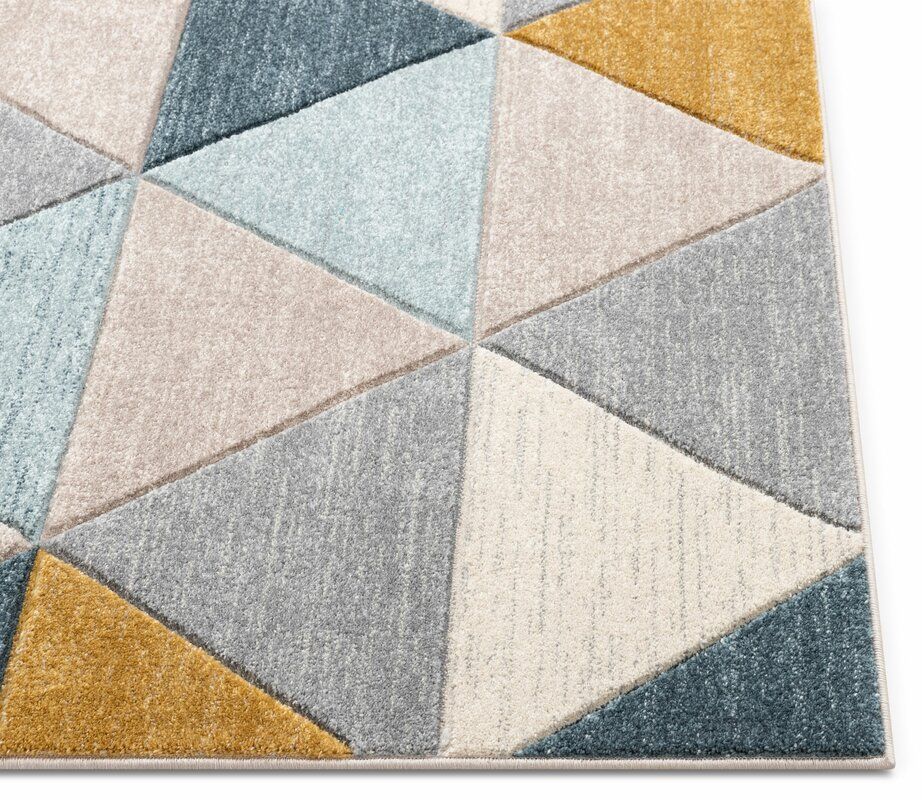 Ruby Geometric Blue Mint Ivory Area Rug-7'10''x9'10'' thumbnail 3