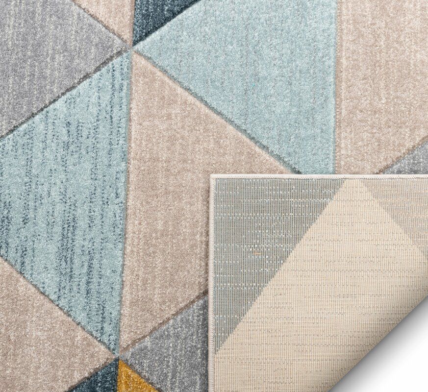Ruby Geometric Blue Mint Ivory Area Rug-7'10''x9'10'' thumbnail 4