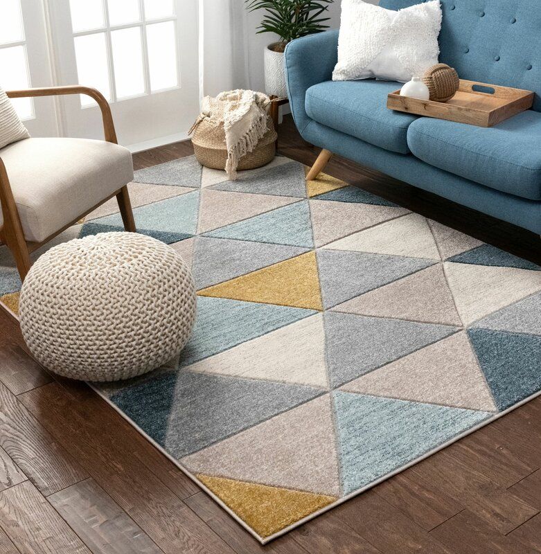 Ruby Geometric Blue Mint Ivory Area Rug-7'10''x9'10'' thumbnail 5