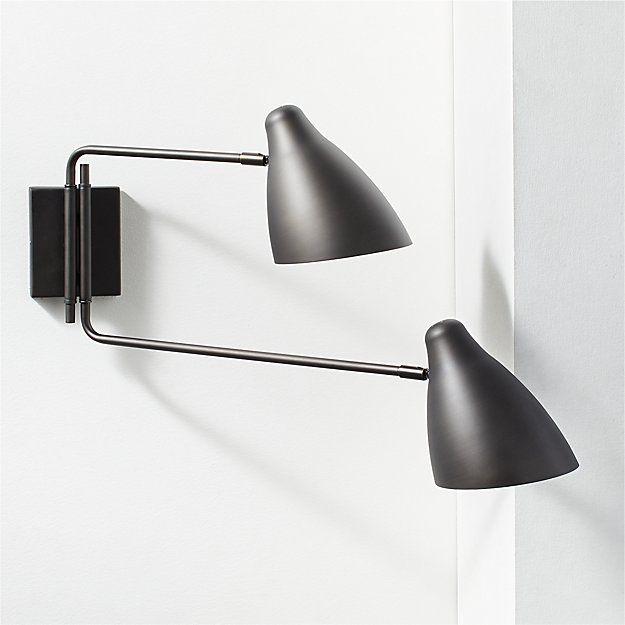 Deuce black double wall sconce thumbnail 2