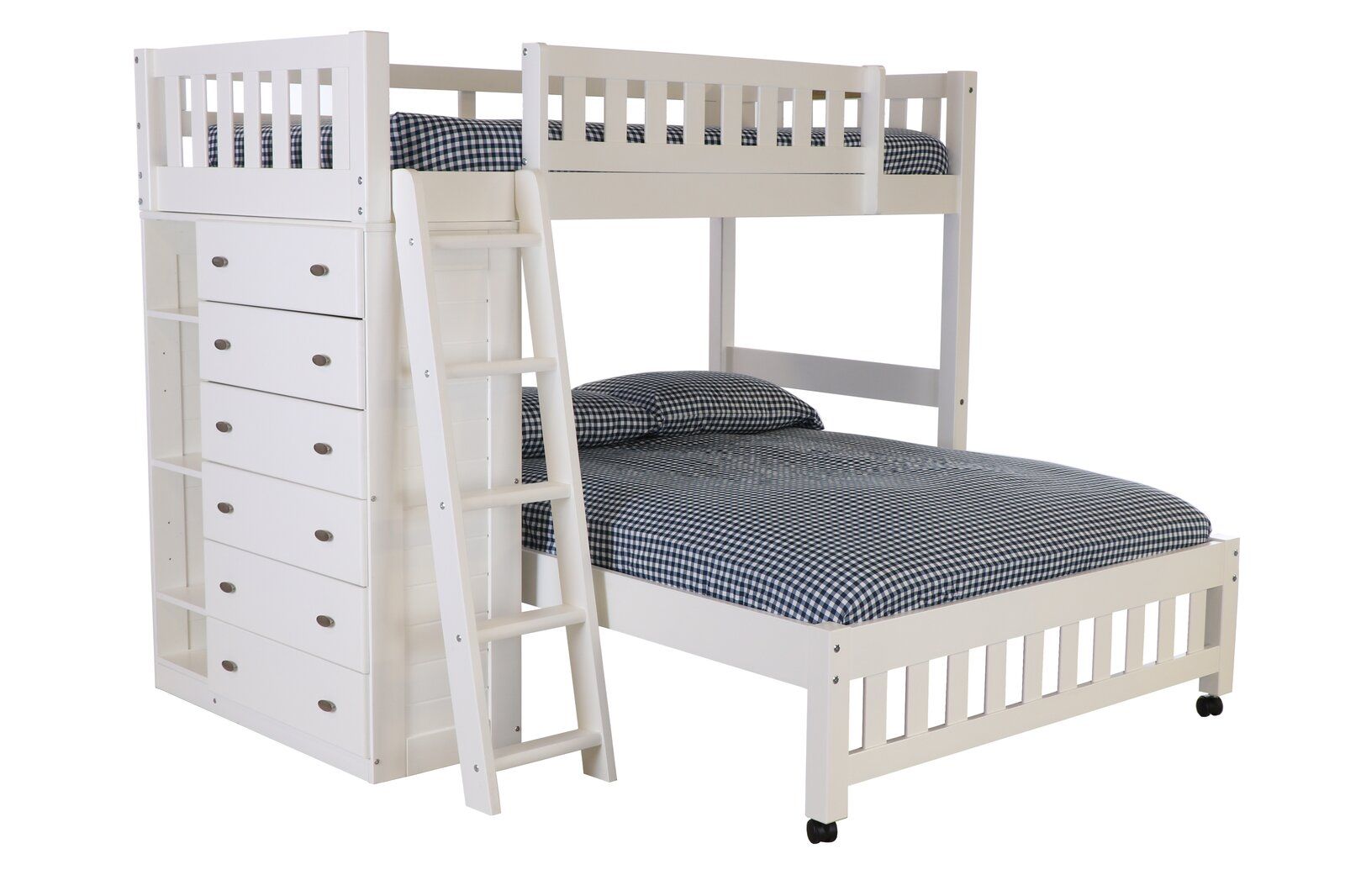 Booker Twin Over Full L Shaped Bunk Bed with Shelves thumbnail 3