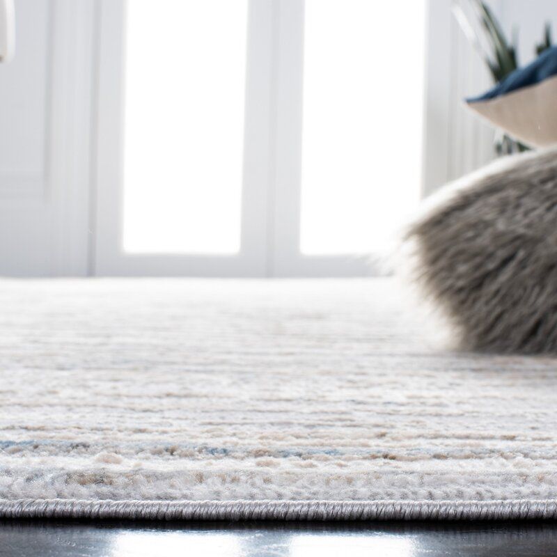 Minkley Striped Gray Blue Brown Area Rug-8'x10' thumbnail 3
