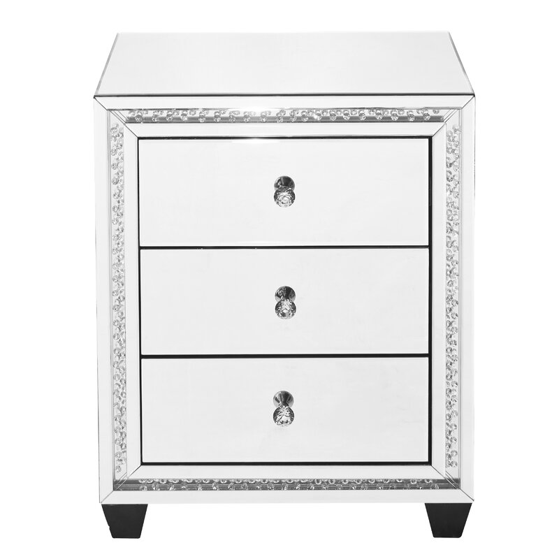 Laster Crystal 3 Drawer Nightstand thumbnail 4