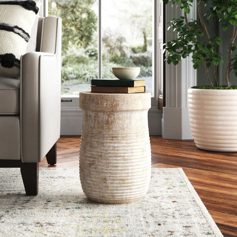 Brochu Solid Wood Drum End Table thumbnail 2