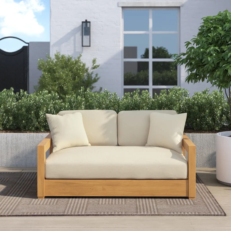 Lakeland Teak Patio Sofa with Cushions thumbnail 2