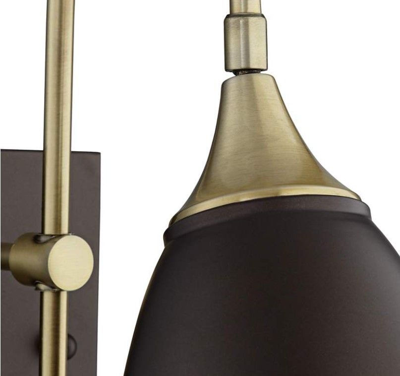 Lewes Bronze and Antique Brass Plug In Wall Lamp thumbnail 2