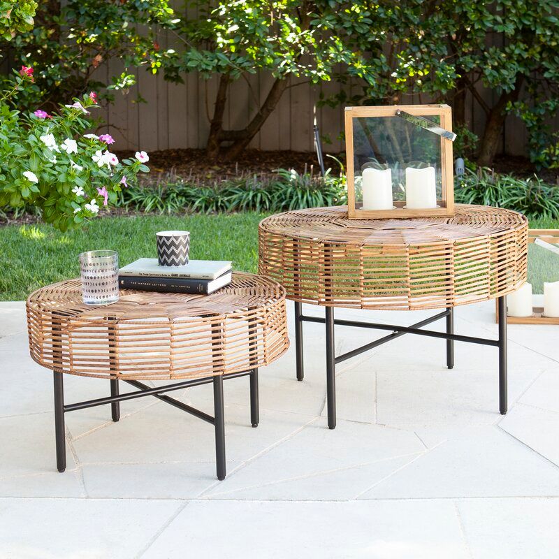 Mandria Wicker 2 Piece Side Table Set thumbnail 2