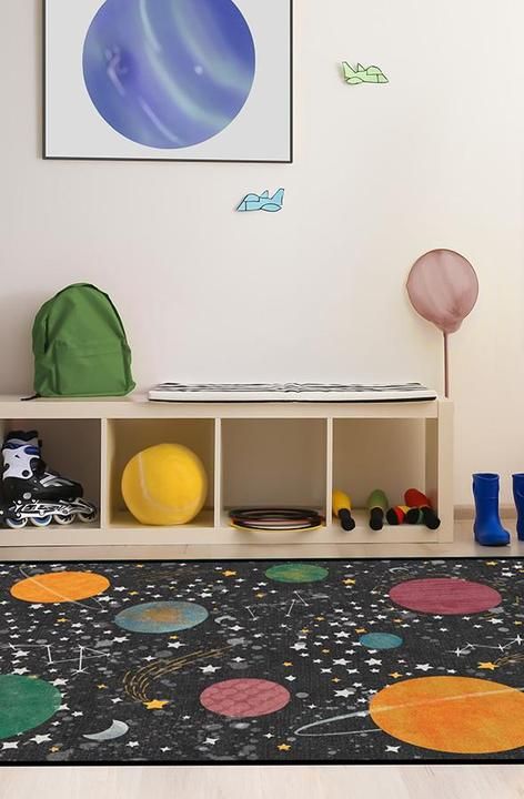 Outer Space Black Rug-6'x9' thumbnail 2