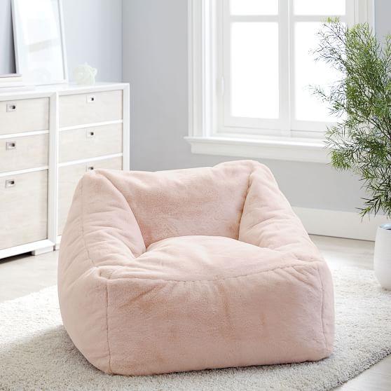 Recycled Blend Faux Fur Blush Modern Lounger thumbnail 2