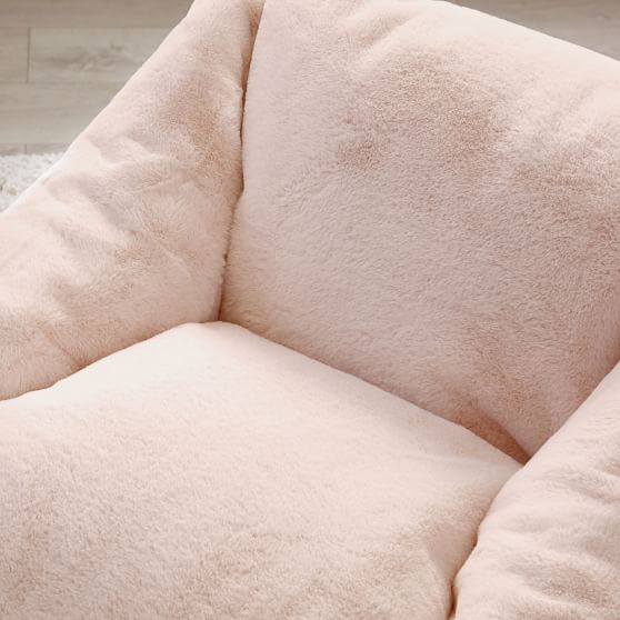 Recycled Blend Faux Fur Blush Modern Lounger thumbnail 3