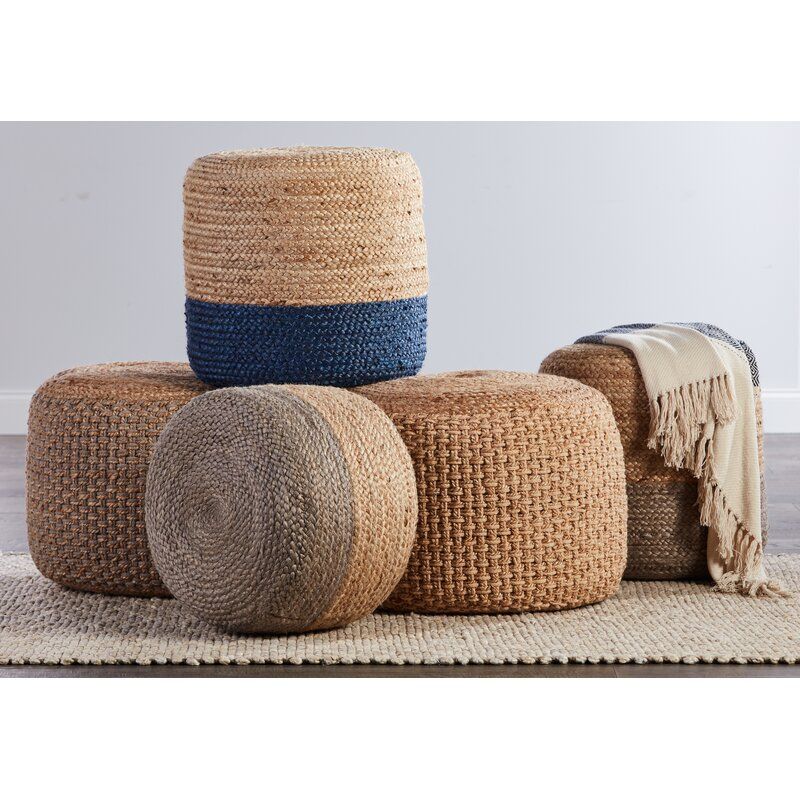 Macek 18inch Round Pouf Ottoman thumbnail 2