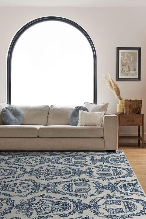 Dark Side Damask Delft Blue Rug-8'x10' thumbnail 2