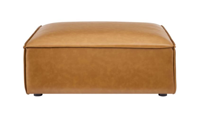 Tressor Vegan Leather Ottoman - Tan thumbnail 2