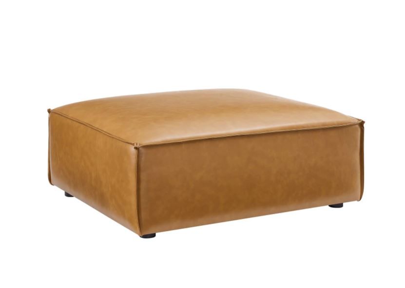 Tressor Vegan Leather Ottoman - Tan thumbnail 3