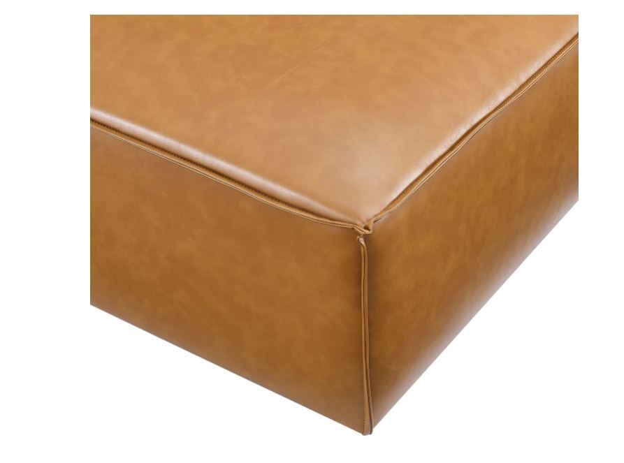 Tressor Vegan Leather Ottoman - Tan thumbnail 4