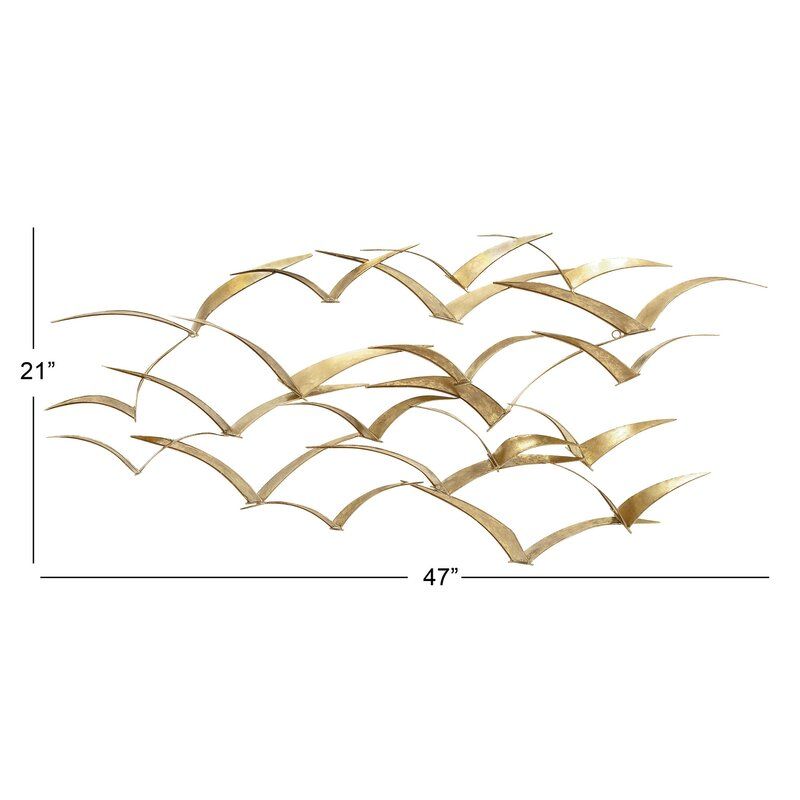 Beautiful Patterned Metal Flocking Birds Wall Decor thumbnail 2