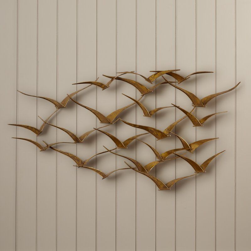 Beautiful Patterned Metal Flocking Birds Wall Decor thumbnail 3
