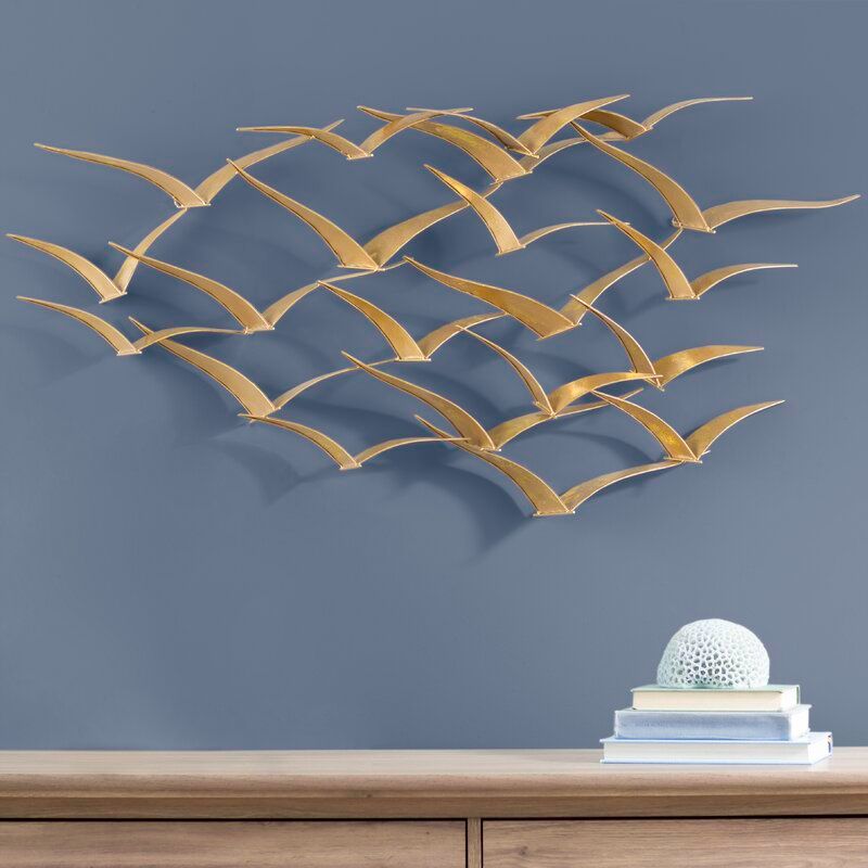 Beautiful Patterned Metal Flocking Birds Wall Decor thumbnail 5