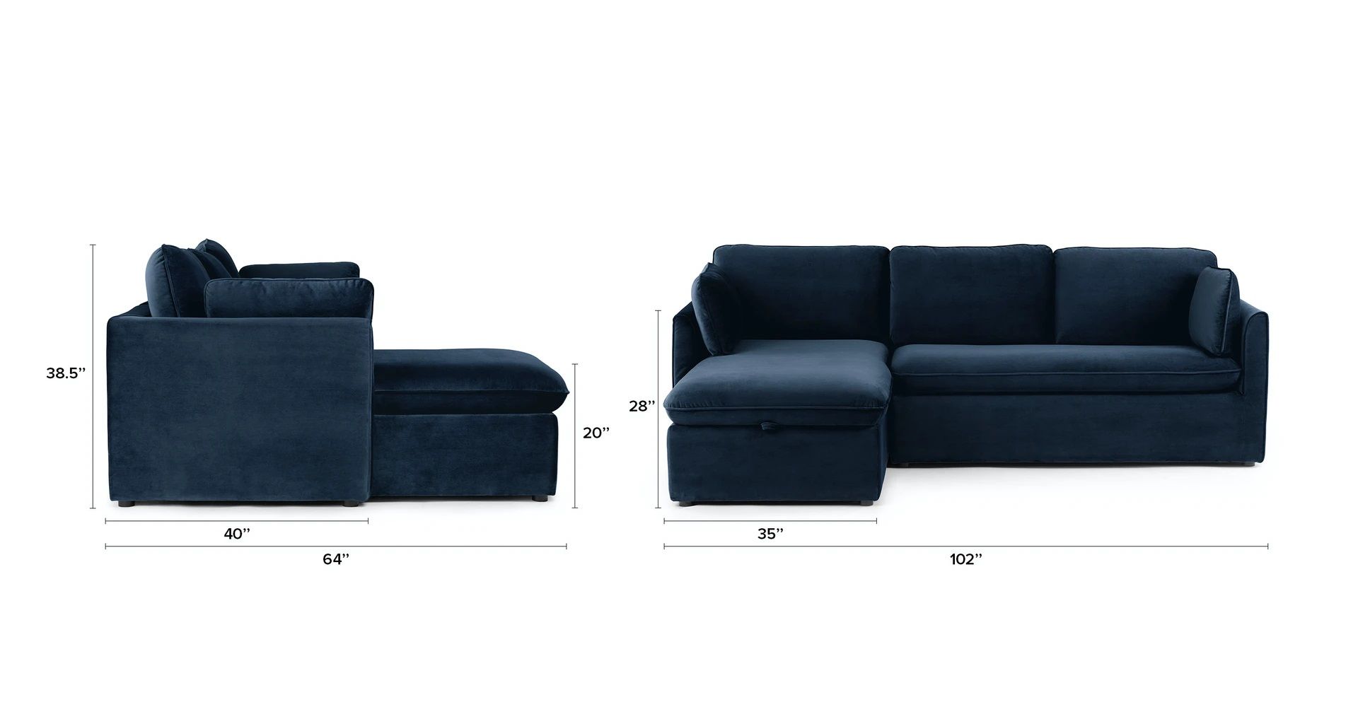 Oneira Tidal Blue Left Sofa Bed thumbnail 7