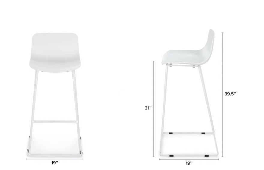 Anco White Bar Stool thumbnail 4