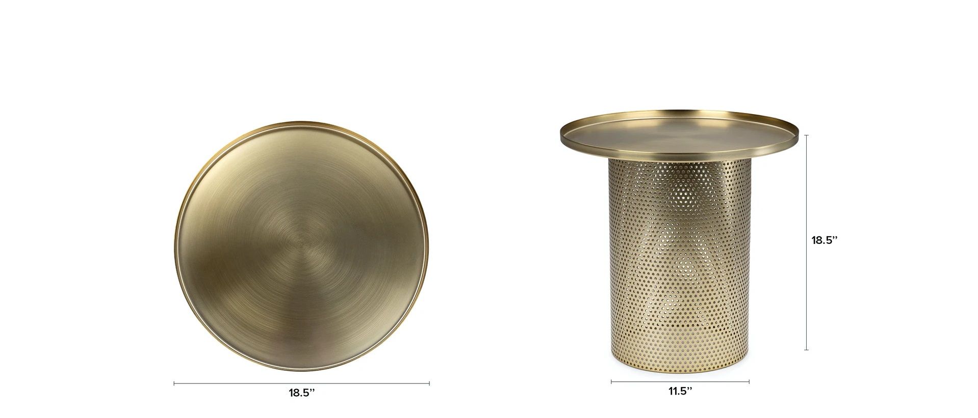 Equa brushed brass side table thumbnail 7