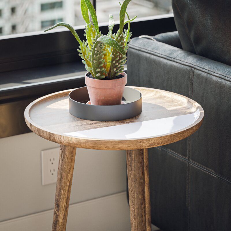 Solid Wood 3 Legs End Table thumbnail 2