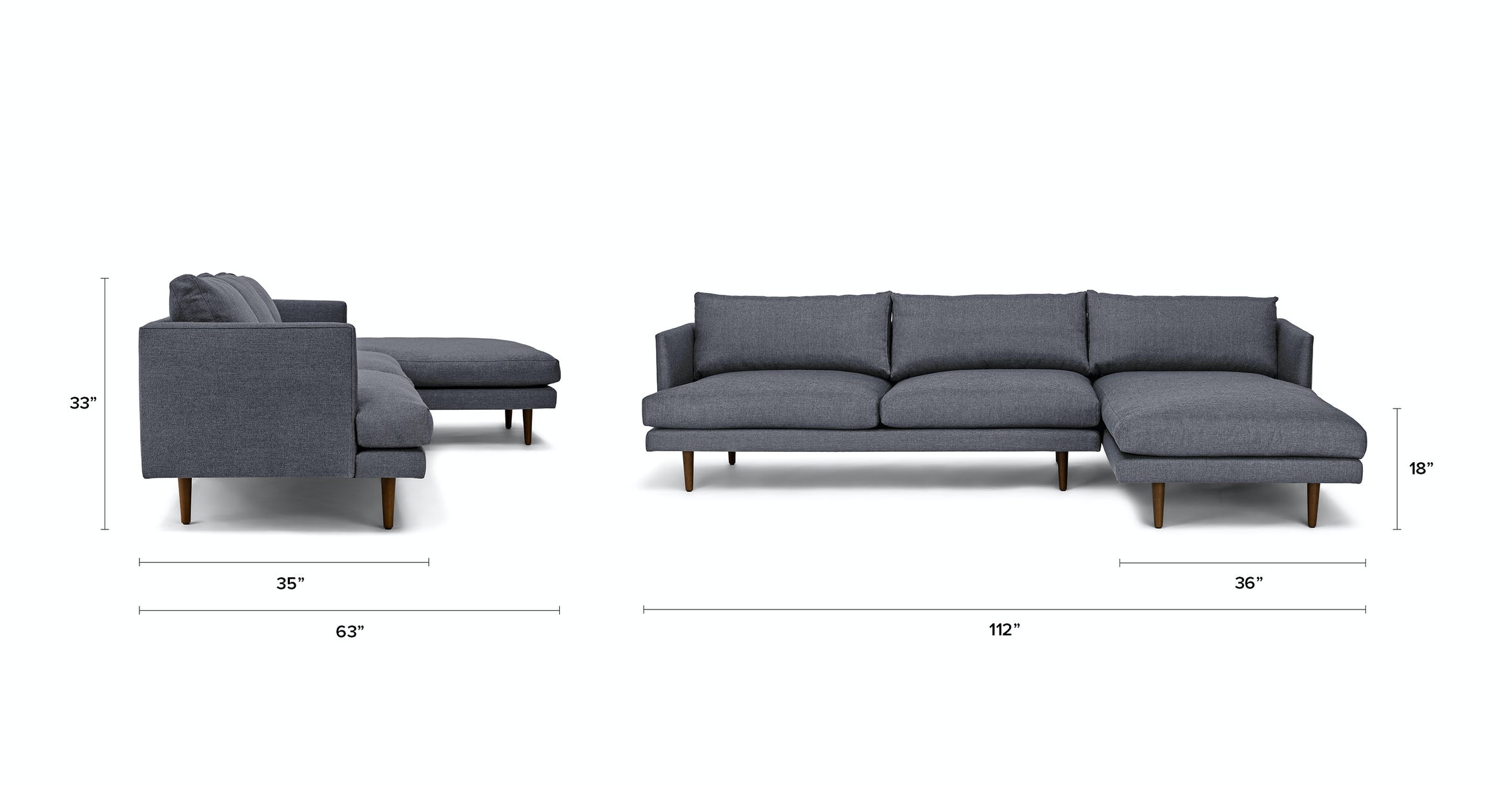 Burrard Stone Blue Right Sectional Sofa thumbnail 4
