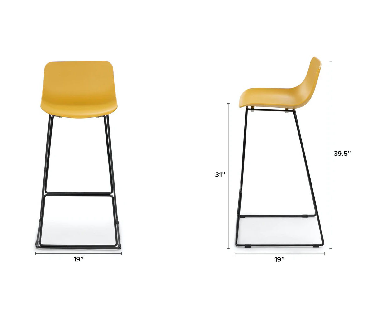 Anco mustard yellow bar stool thumbnail 5