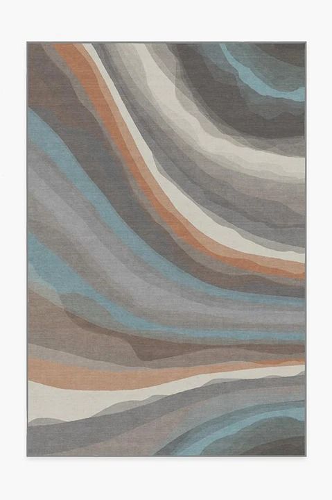 Watercolor Waves Sandstone Rug-5'x7' thumbnail 2
