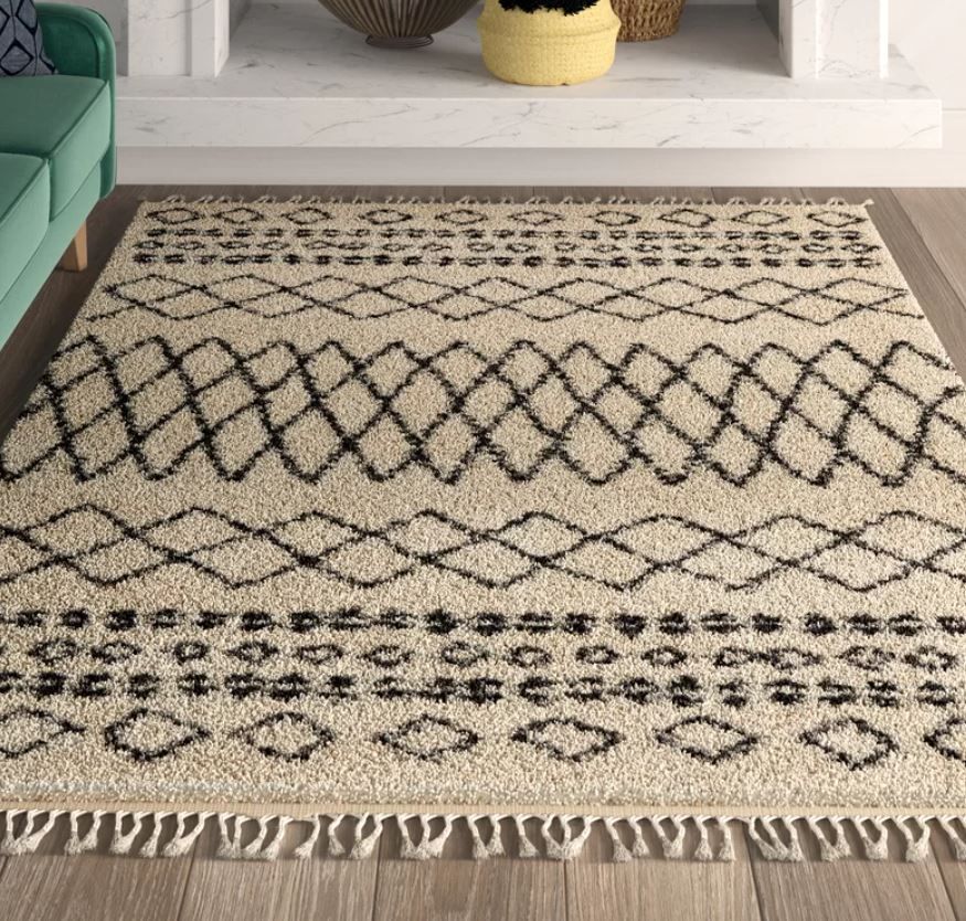 Calion Geometric Cream Area Rug thumbnail 2