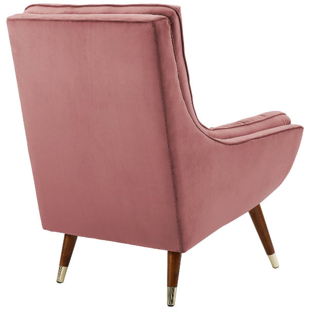 Sutton Velvet Lounge Chair - Dusty Rose thumbnail 2