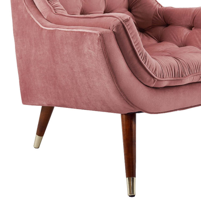Sutton Velvet Lounge Chair - Dusty Rose thumbnail 3