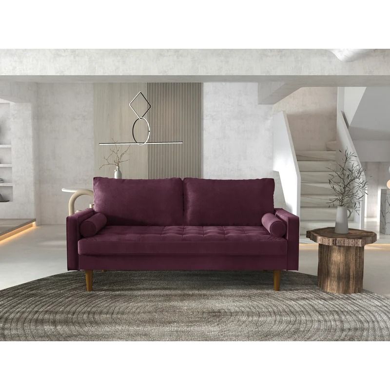 Sellner Wide Velvet Square Arm Sofa thumbnail 3