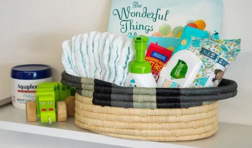 Opal Gray Color Blocked Bread Basket With Handles thumbnail 2
