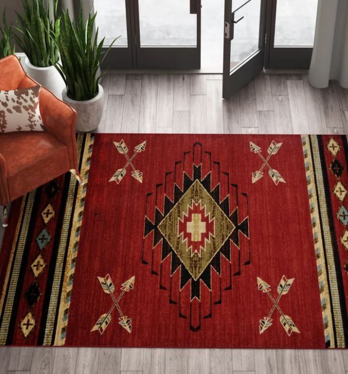 Perrault Southwestern Red Area Rug-7'10''x9'10'' thumbnail 2