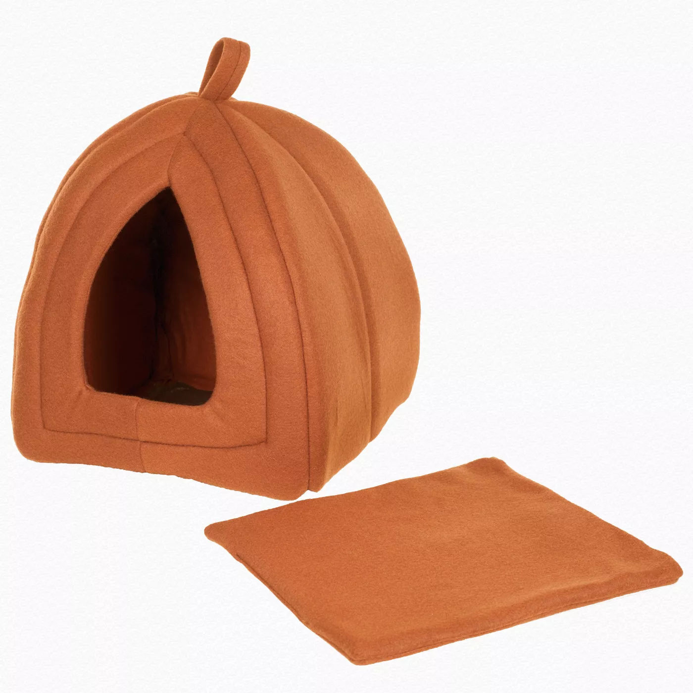 Petmaker Cozy Kitty Tent Igloo Plush Cat Bed - Brown thumbnail 2