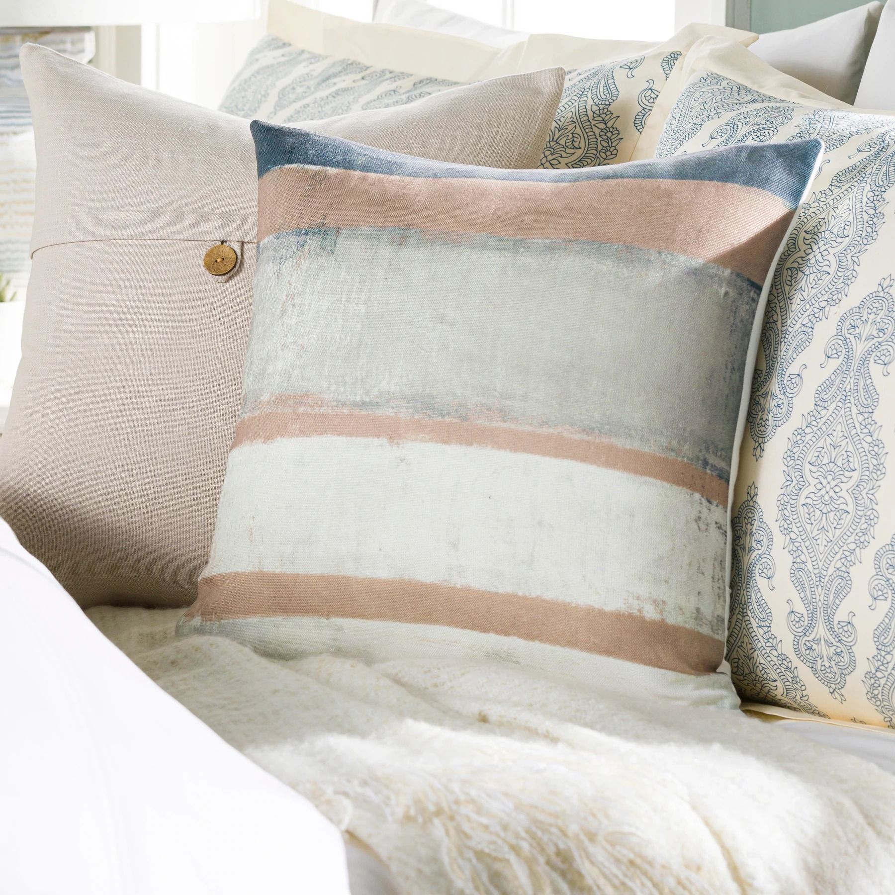 Balliano Woven Square Pillow With Polyester Insert-20"x20" thumbnail 2