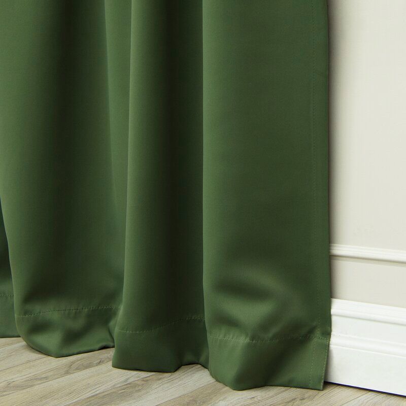 Solid Blackout Thermal Grommet Curtain Panels Set of 2 thumbnail 2