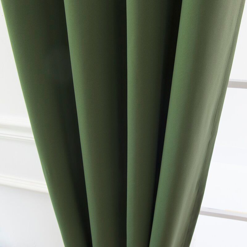 Solid Blackout Thermal Grommet Curtain Panels Set of 2 thumbnail 3